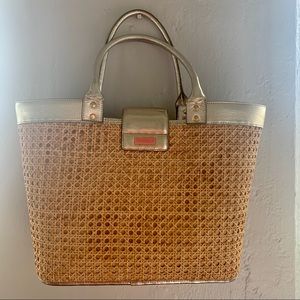 LILLY PULITZER Rattan Beach Bag